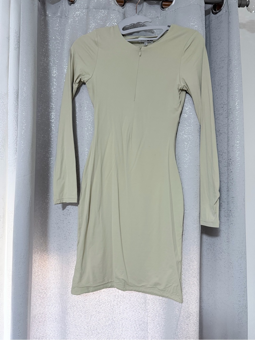 Fashion Nova Long Sleeve Sage Bodycon Dress